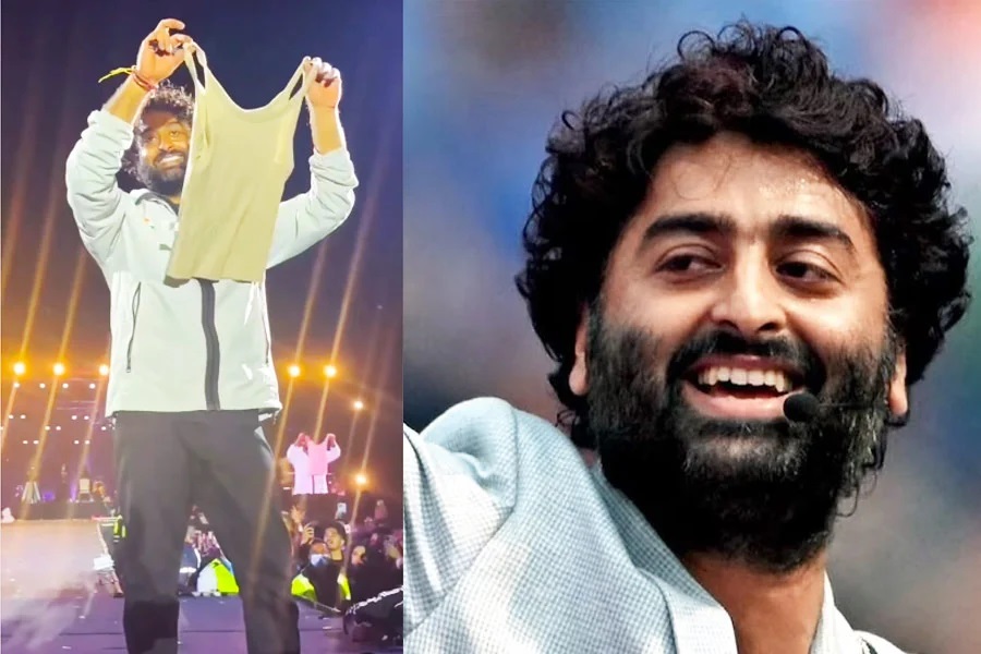 কনসার্টে অরিজিৎ সিংয়ের দিকে পোশাক ছুড়ে মারলেন নারী ভক্ত!