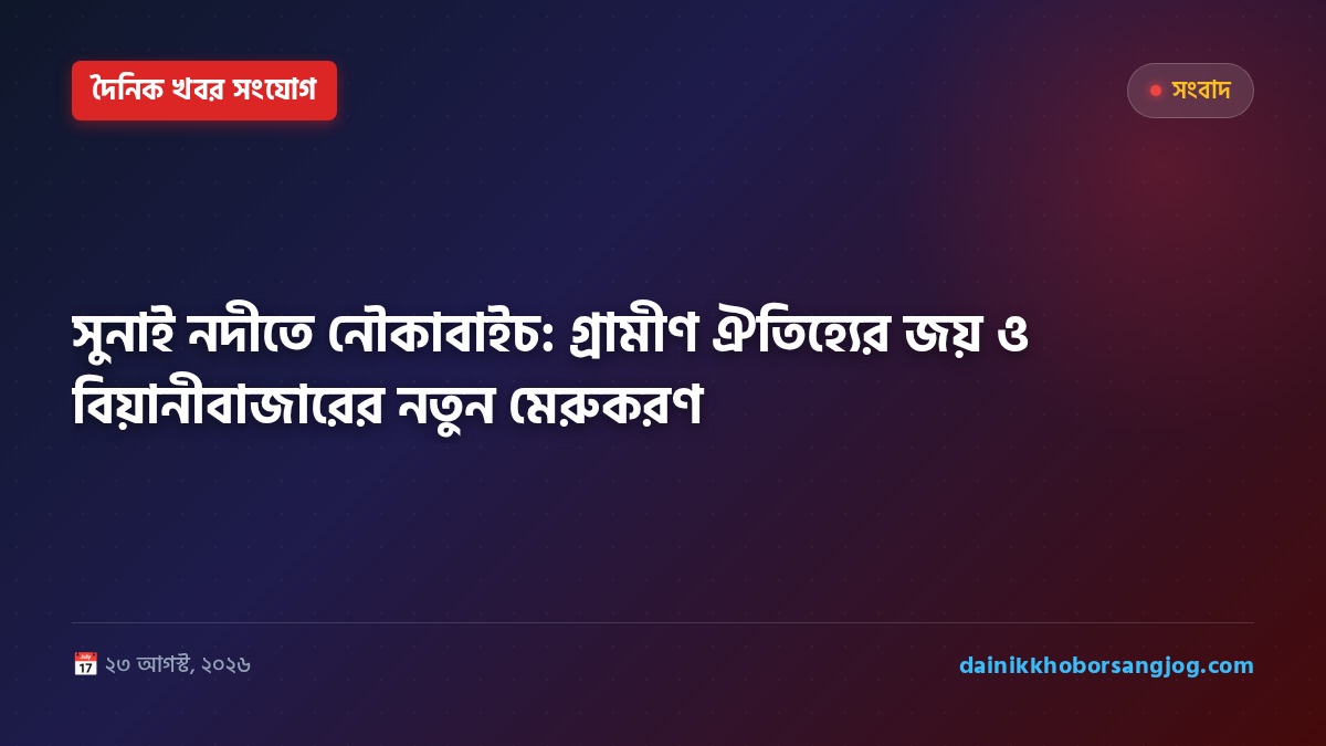 সুনাই নদীতে নৌকাবাইচ: গ্রামীণ ঐতিহ্যের জয় ও বিয়ানীবাজারের নতুন মেরুকরণ