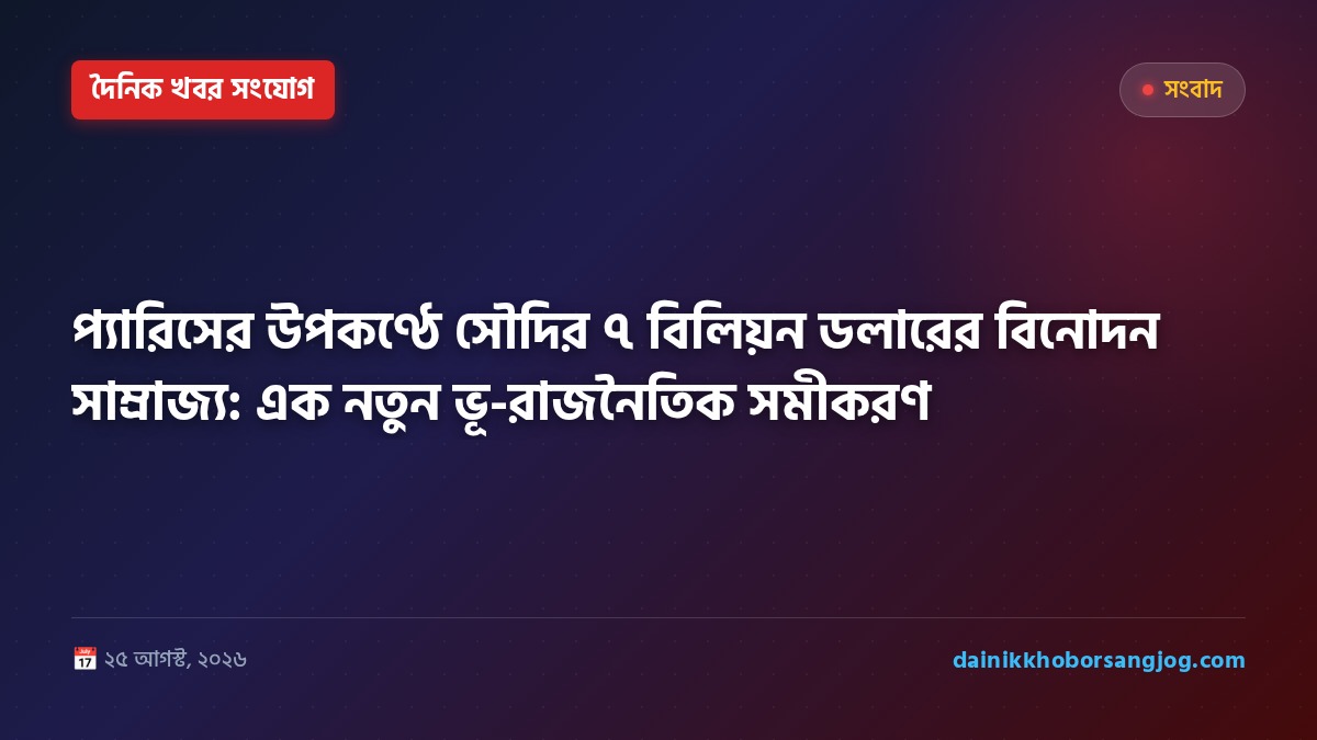 প্যারিসের উপকণ্ঠে সৌদির ৭ বিলিয়ন ডলারের বিনোদন সাম্রাজ্য: এক নতুন ভূ-রাজনৈতিক সমীকরণ